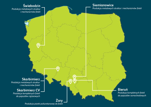 Adient Poland Map