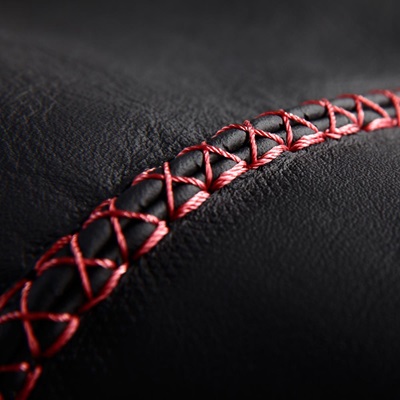 Red stitching