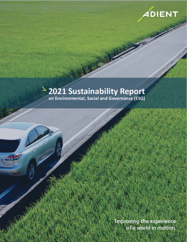 Adient releases 2021 Sustainability Report, outlines new emissions-reduction targets
